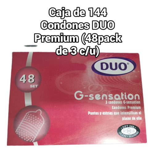 144 Condones Preservativos Duo - Unidad a $903