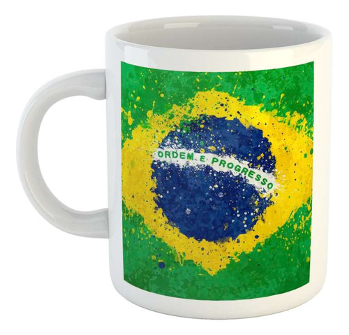 Taza Ceramica Bandera Brasil Orden Y Progreso Patria P4