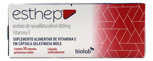 Vitamina Esthep 800mg Com 30 Cápsulas Neutro