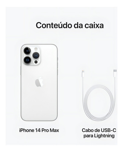 Apple iPhone 14 Pro Max (128 GB) - Prateado - Excelente (Recondicionado)
