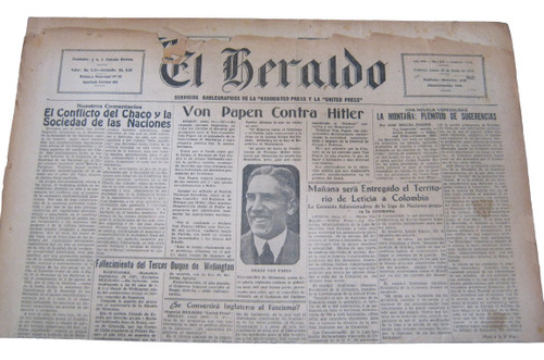 Periodico El Heraldo Lunes 18 De Junio De 1934 Original