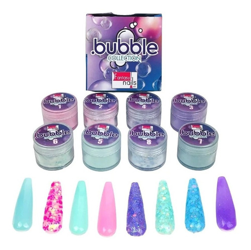 Colección De Acrílicos Bubble 8pz. Fantasy Nails 