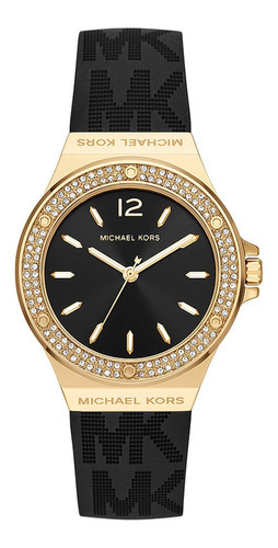 Reloj Michael Kors MK7281/2pn para mujer, color de la correa: negro, color del bisel: dorado, color de fondo: negro