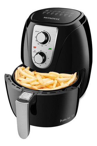 Fritadeira Elétrica Pratic Af-34 3,2 Litros 1200w Mondial Cor Preto com Inox 220V