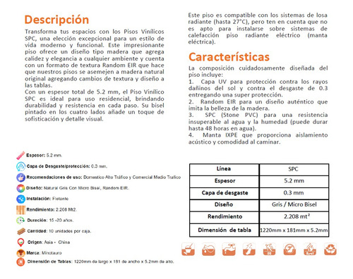 Piso Spc Gris Caja 2.2 Metros