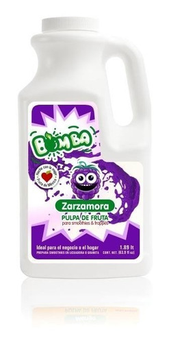 Concentrado De Pulpa De Fruta Sabor Zarzamora Bomba 1.89 Lt