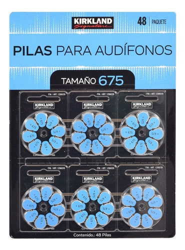 Pilas Tamaño 675 Para Aparatos Auditivos 48 Piezas Azul Ks