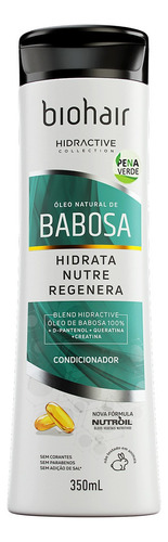  Condicionador Biohair Com Óleo De Babosa 350ml Regeneração