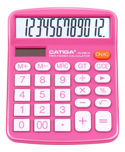 Calculadora De Escritorio Catiga 12 Digitos Cd-2786 Rosa