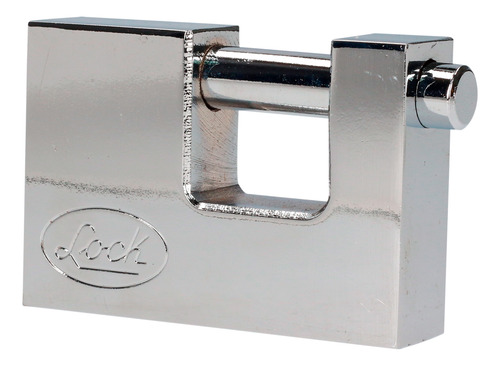 Candado Acero Lock Cortina Llave Tetra Cromo Satinado Plateado