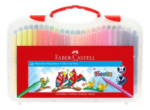 Marcador Faber-castell Dino Estuche Rígido X 48 Colores 