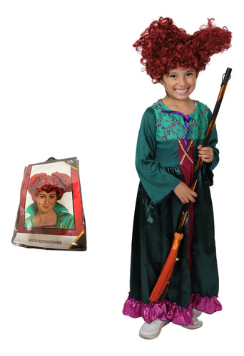 Disfraz Bruja Hocus Pocus Abracadabra Verde Deluxe Niña