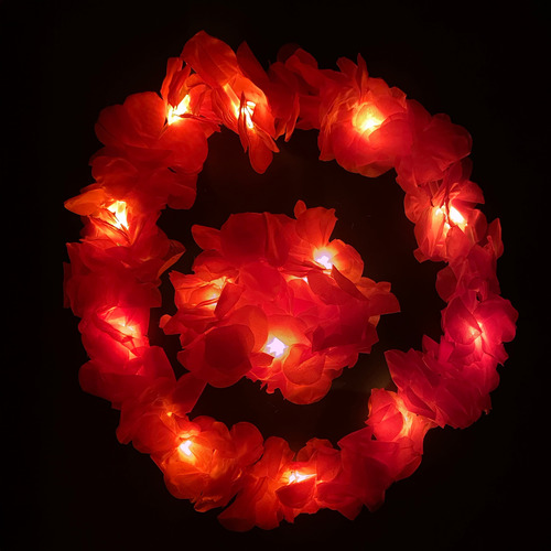 Collar Y Boa Led Argenparty Para Cotillón Fiesta Naranja