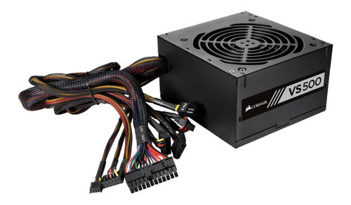 Fonte Corsair Vs500 500 Pfc Ativo Bivolt 80 Plus de 500 W, color blanco
