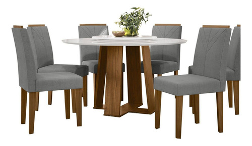 Mesa De Jantar Isabela 135cm Com 6 Cadeiras Amanda Jj