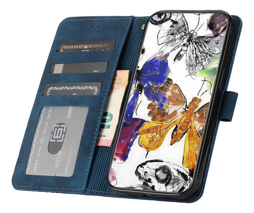 Funda Para Huawei Nova5t/honor 20/9x Lite, Cartera, Soporte Para Pulsera, Ranura Para Pulsera, Piel Estampada Con Mariposas