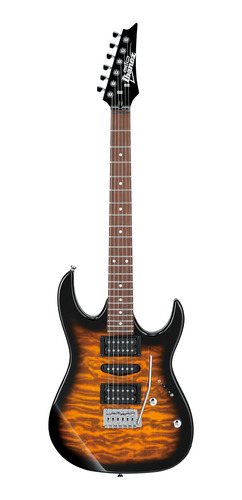 Guitarra eléctrica Ibanez RG GIO GRX70QA de álamo sunburst con diapasón de amaranto
