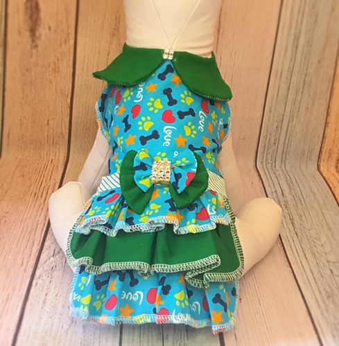 Roupa Pet - Vestido Frente Única Tam 2- Roupinha Cachorro