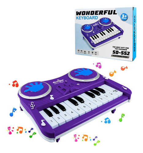 Mini Piano Infantil Musical 12 Teclas Juguete Para Niños Color Violeta