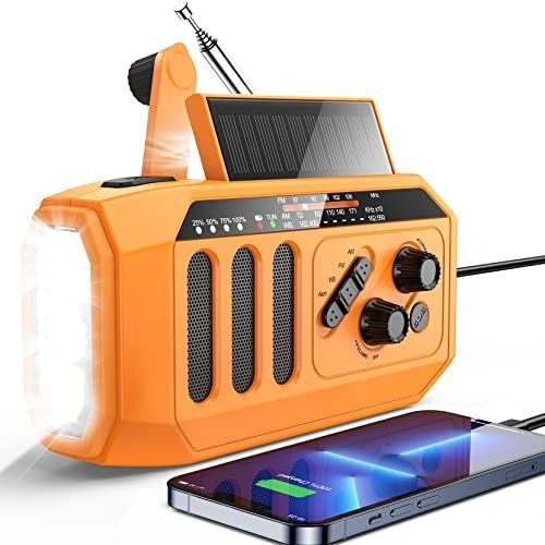 Forteclear Radio Solar De Emergencia Con Manivela Manual De