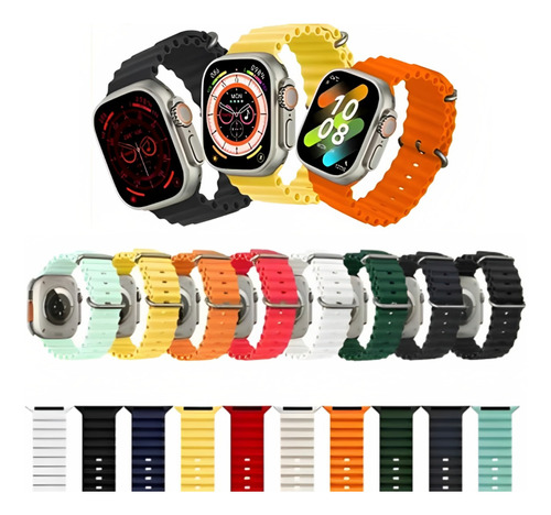 Reloj inteligente Ocean Bracelet Serie9 W68 Ultra 42/44/49 mm, color negro, ancho 3 cm