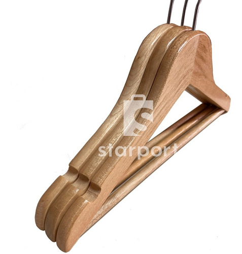 Imagen 2 de 10 de Perchas De Madera 1ra Calidad Infantiles Pack 50