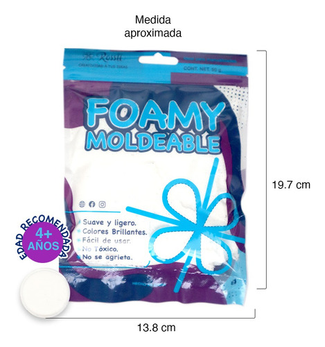Foamy Moldeable Paquete Con 12 Piezas 50grm Cada Uno Blanco