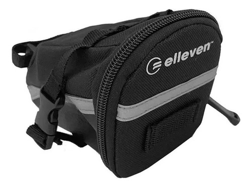 Bolsa Selim Bike Bicicleta Preta - Cinza Refletiva - Elleven