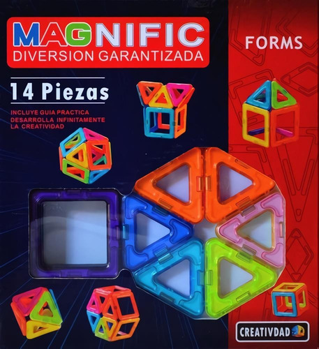 Imagen 1 de 10 de Bloques Imanes Didáctico Magnéticos Magnific Forms 14
