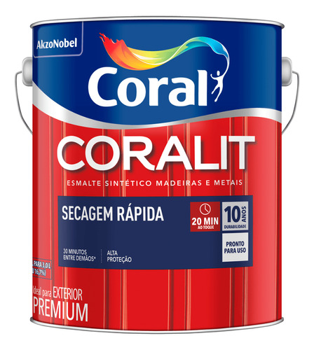 Esmalte Sintético Premium Brilhante Seca Rápido Coralit 3l -