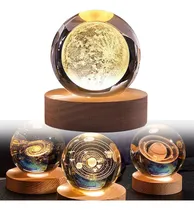 Comprar Lámparas De Escritorio Noche Led 3d Espacio Bola De Cristal Color De La Pantalla Moon