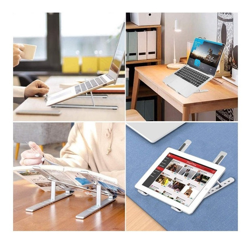 Imagen 6 de 8 de Soporte Plegable Aluminio Portátil Apoya Notebook 15 17.3