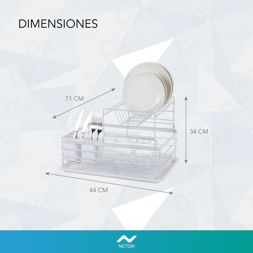 Secaplatos Escurre Platos Nictom Ep04 Cubiertero Blanco