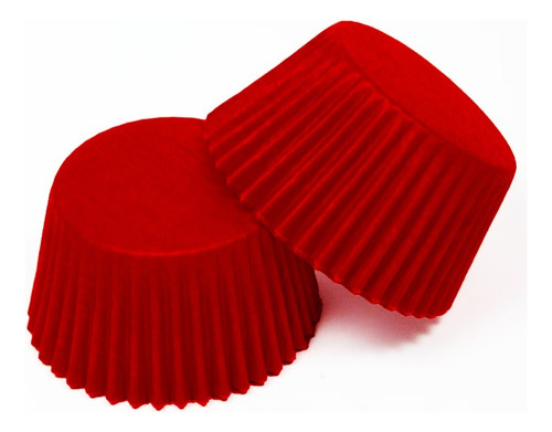 Forminhas Papel Mini Cupcake Vermelha Nº2 Forneável 90 Unid