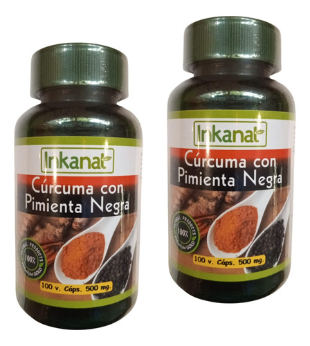 Curcuma Pimienta Negra 100 Cápsulas Pack X2