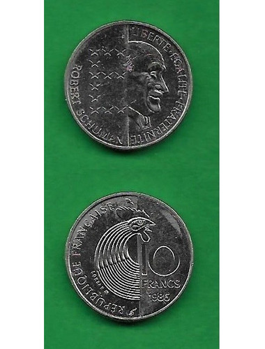 Grr-moneda De Francia 10 Francs 1986 - Robert Schuman