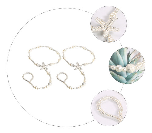 2 Cadenas De Tobillo Elásticas Decorativas A La Moda