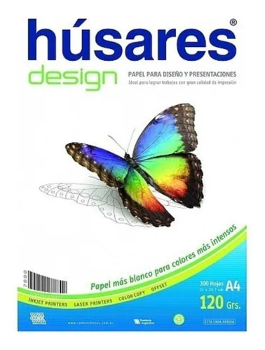 Resma Husares Design A4 100 Hojas 120 Grs Blanco