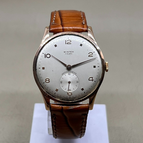 Antiguo Reloj Caballero Oro 18k Máquina Suiza Acuerda Wintex