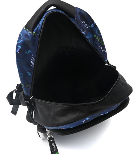 Mochila Escolar Skora Resistente Espalda Reforzada Diseño Color Negro Diseño De La Tela Gamer