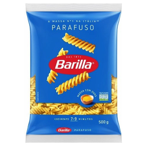 Macarrão Massa Barilla Parafuso Com Ovos 500g - 4 Unidades