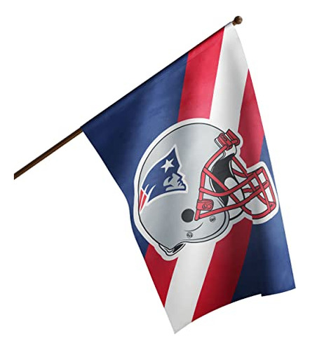 Casco De La Nfl Con Bandera Vertical De Los New England Patr