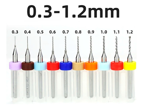 10 Micro Mechas De Carburo 0.3 A 1.20 Mm Cnc Pcb Dremel S.