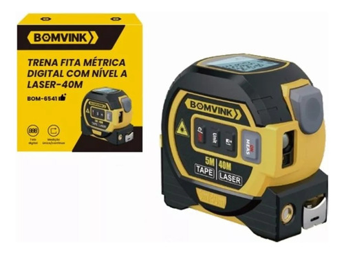 Trena Digital 3 Em 1 Com Fita Métrica Resistente Laser E Ar