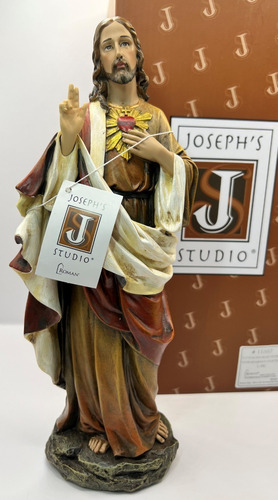 Escultura Sagrado Corazón De Jesus 26cms Dari & Alice Color Blanco
