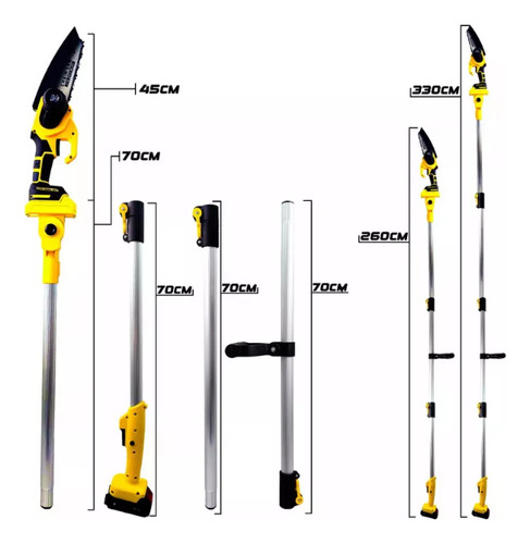 Mini Motosserra A Baterias 30v Com Cabo Extensor Adaptativo