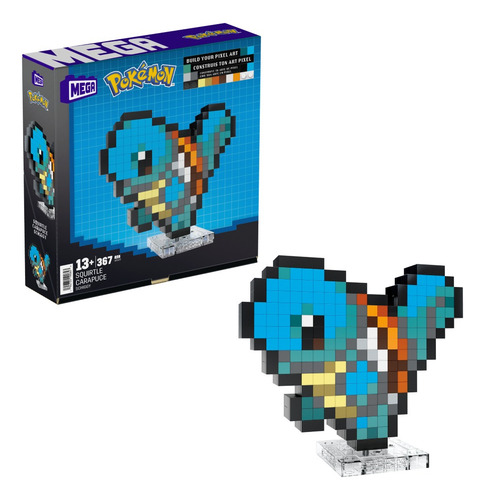 Brinquedo de construção Mega Pokémon Squirtle Pixel Número de peças 367