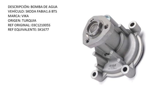 Bomba De Agua Skoda Fabia 1.6 Bts