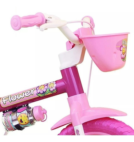 Imagem 2 de 5 de Bicicleta Infantil Aro 12 Flower Rosa - Nathor