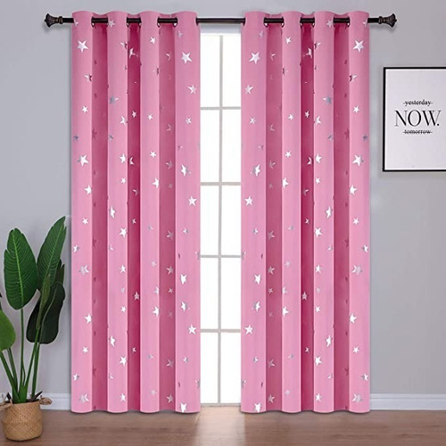 Juego De 2 Cortinas Opacas Con Ojales 137cm X 230cm